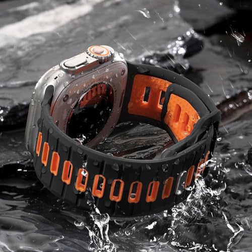 Odbeai Sport Band Compatible with Apple Watch Ultra 2 3/Ultra Band,Compatible with Apple Watch Bands for Men 49mm 46mm 45mm 44mm 42mm,Waterproof Silicone Strap for iWatch Bands All Series SE 11 10 9-1