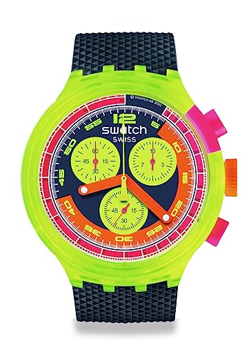 Swatch Big Bold Chrono Biosourced Unisex Watch Casual Polymer Yellow Automatic Waterproof Neon to The Max