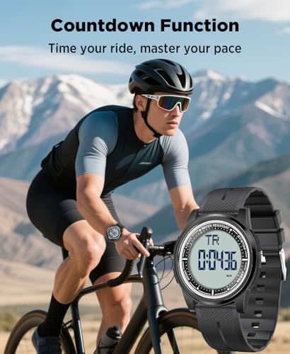 Beeasy Digital Watch for Men Women, 50M Waterproof, Ultra-Thin & Lightweight, 44mm Silicone Sports Watch with Alarm, Stopwatch, Countdown, Ideal for Gym, Running, School, Daily Wear