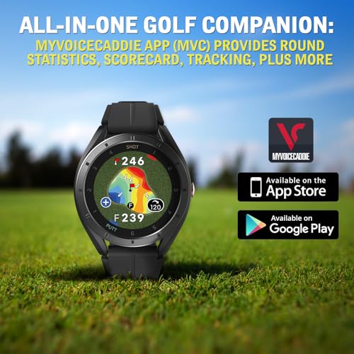 Voice Caddie T11 LT GPS Golf Watch LCD Display with Green Undulation No Monthly Subscription Slope Mode 40K+ Preinstalled Courses, Course View, Practice Tempo Mode, Putt View 1.2" Color Touchscreen