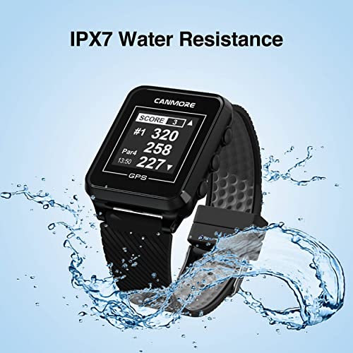 CANMORE TW353 Golf GPS Watch for Men and Women, High Contrast LCD Display, Free Update Over 41,000 Preloaded Courses Worldwide, Lightweight Essential Golf Accessory for Golfers, Black/Gray/Turquoise