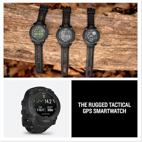 Garmin Instinct 3 Tactical Edition AMOLED 50mm Display, Rugged Outdoor GPS Smartwatch Bundle with USB Wall Charger + Microfiber Cleaning Cloth