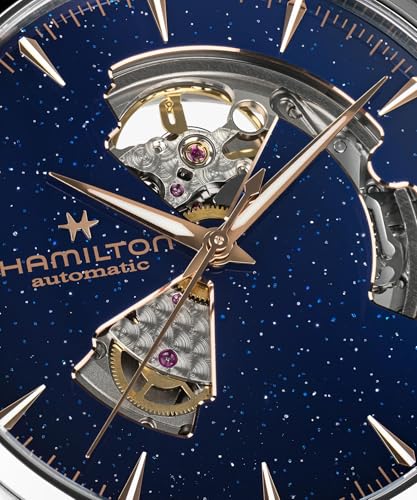 Hamilton Jazzmaster Automatic Mens Watch, 42 Stainless Steel Case, Swiss Made, Blue Dial Analog Wrist Watch for Mens, 50 Meters Water resitance, Sapphire Crystal, 3-Hand Movement, Leather Strap