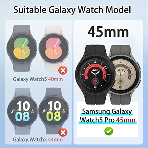Suoman 4-Pack Screen Protector for Samsung Galaxy Watch 5 Pro 45mm, [Anti-Scratch] 2.5D 9H Hardness Ultra-Thin Tempered Glass Screen Protective Film