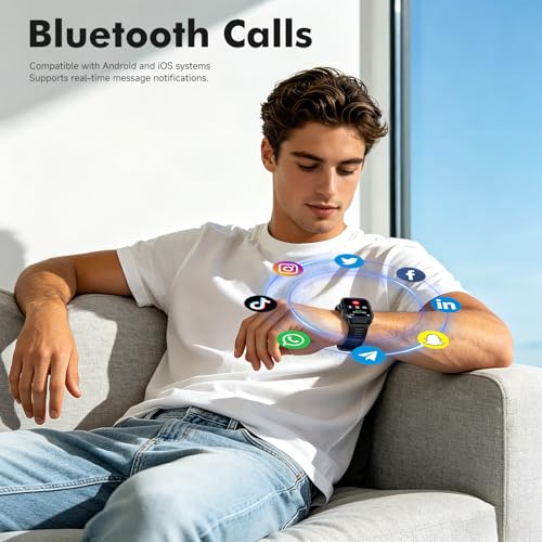 ALLENERGY Smart Watch for Men (Answer/Make Call) 1.96IN Waterproof SmartWatches with Flashlight 30+ Days Extra Long Battery Life 24/7 Fitness Tracker for 100+ Sport - Gift for Friend and Family