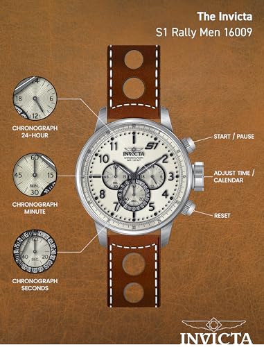 Invicta Men's 16009 S1 Rally Analog Display Quartz Brown Watch