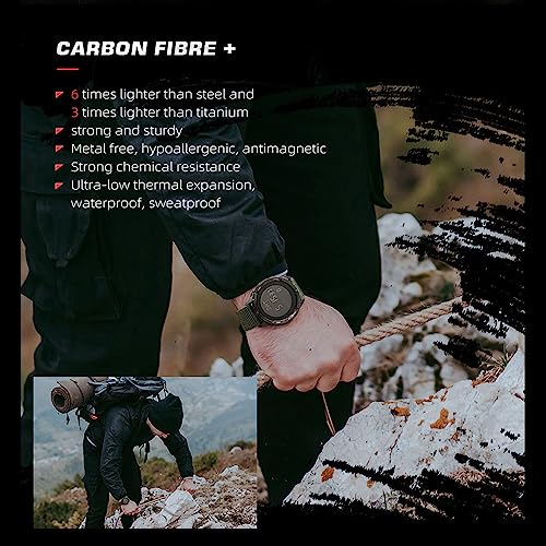 DIDITIME Tactical Men's Watch, Military Watch, Waterproof 164FT, Fitness Watch with Compass, Metronome, Pedometer, Lightweight Breathable Nylon Band