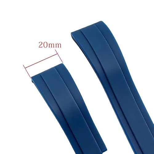 hengfento2 Watch Silicone Rubber Strap Band Replacement For Rolex Datejust Daytona Submariner Gmt Ghost Yachtmaster 20mm (Blue)