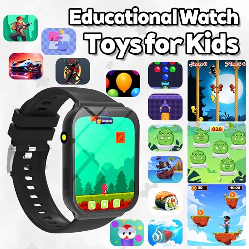 Smart Watch for Kids, Kids Watch with 18 Puzzle Games, 1.83" HD Touch Screen Fitness Tracker Pedometer Sleep Tracker Alarm Clock Flashlight No APP/Phone, 12/24 hr Gift for Kid Christmas Birthday