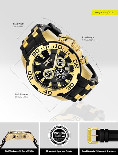 Invicta Men's 22340 Pro Diver Analog Display Quartz Black Watch