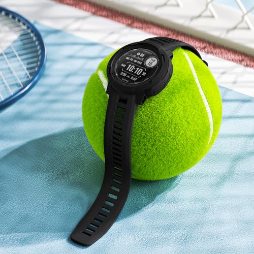 GEAK Compatible with Garmin Instinct Watch Bands Replacement, 22mm Soft Silicone Sport Strap Compatible with Garmin Instinct Band/Instinct 2 Watch Band/Solar/Tactical Smartwatch-Black Watch Band
