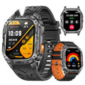 MIDDOW Military Smart Watch for Men (Answer/Make Calls), 2.01" Fitness Tracker with Flashlight/60 Days Battery/Heart Rate/Sleep Monitor/IP68 Waterproof/100+ Sports Modes for Android iOS (2 Bands)