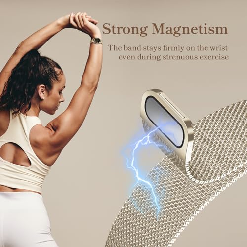 Compatible with Garmin Vivoactive 5 Watch Band/Vivoactive 6/3, 20mm Stainless Steel 2 Pack Metal and Mesh Bracelet Strap Wristband for Forerunner 165/55/245/570-42mm/Venu/Venu Sq Women Men Accessory