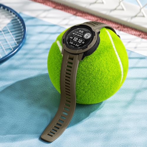 GEAK Compatible with Garmin Instinct Watch Bands, 22mm Soft Silicone Strap Sport Wristband Replacement Compatible with Garmin Instinct 2 Watch Band/Instinct Esports/Solar/Tide/Tactical-CoyoteTan