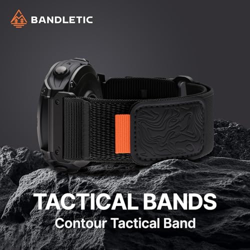Bandletic Compatible with Garmin Instinct Watch Band - 22mm Quick Fit Rugged Nylon Strap for Fenix 8 E 47mm/7 6 Pro/5 Plus/Instinct 2 3 E 45mm /Forerunner 965/955/945 /Approach S70/S62/S60/Epix Pro
