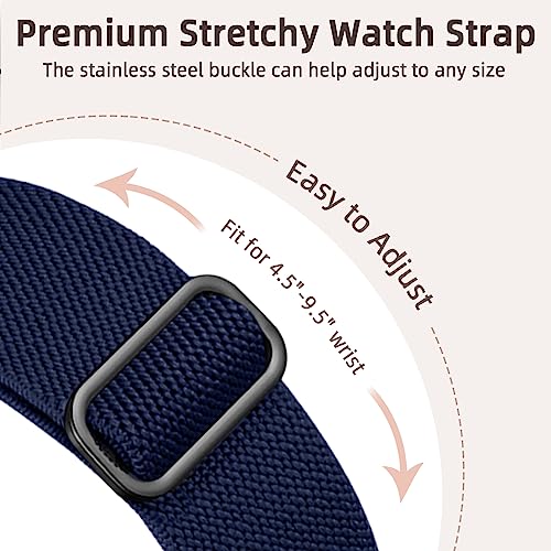 Maledan Bands Compatible with Fitbit Versa 3/ Fitbit Sense/Sense 2/ Versa 4 Watch Band Men Women, Adjustable Stretchy Bracelet Wristband for Fitbit Versa 3 Watch and Fitbit Sense Smartwatch Bands