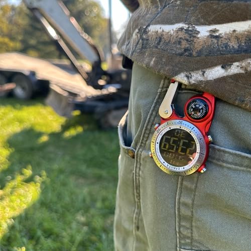Dakota Digital Backpacker Clip, Fob and Pocket Watch, Alarm, Stopwatch, Timer and Dual Time, Outdoor Gifts for Men and Women, Tactical Digital Watch