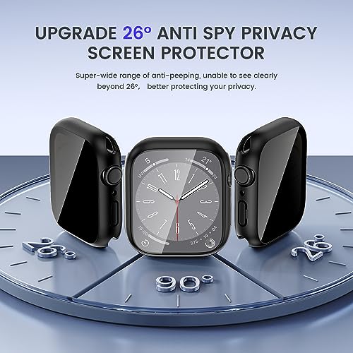 Goton Privacy Waterproof Case Compatible for Apple Watch Screen Protector 40mm Series 6/5/4, SE 3/2/1, Anti Spy Face Cover Back Bumper for iWatch Accessories