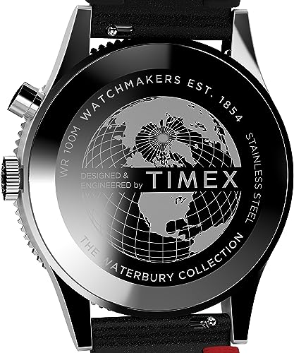 Timex Men's Waterbury Traditional 39mm Watch - Black Strap Black Dial Stainless Steel Case