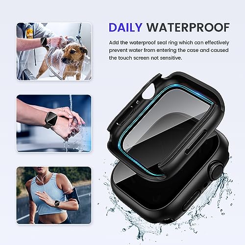 Goton Privacy Waterproof Case Compatible for Apple Watch Screen Protector 40mm Series 6/5/4, SE 3/2/1, Anti Spy Face Cover Back Bumper for iWatch Accessories