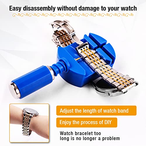 BYNIIUR Watch Link Removal Kit, Watch Band Strap Chain Pin Remover Repair Tool Kit for Watch Band Strap Adjustment, Bracelet Sizing and Watch Resizing Adjuster