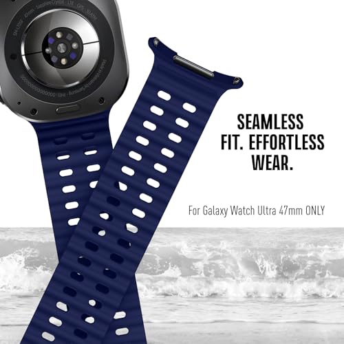 Acextro 6-Pack Marine Sport Band Compatible with Galaxy Watch Ultra Bands 47mm (2025/2024), Samsung Watch 7 Ultra Bands for Men Women, Breathable Ocean Silicone Strap No Gap Design