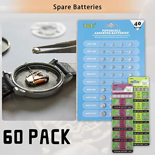 Professional Watch Repair Kit, GLDCAPA Watch Battery Replacement Kit, Watch Repair Tools with Carrying Case, Watch Link Removal Tool Kit, Watch Case Opener, Watch Press Set with 60pcs Watch Battery