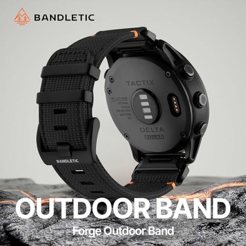 Bandletic Compatible with Garmin Fenix 8 51mm 7X 6X 5X Watch Band - 26mm Quick Fit Rugged Nylon Strap for Fenix 7X 6X Pro/5X Plus/3/3 HR/Instinct 2X Solar 3 50mm /Enduro/Quatix 6X 7X/Tactix/Epix Pro 2