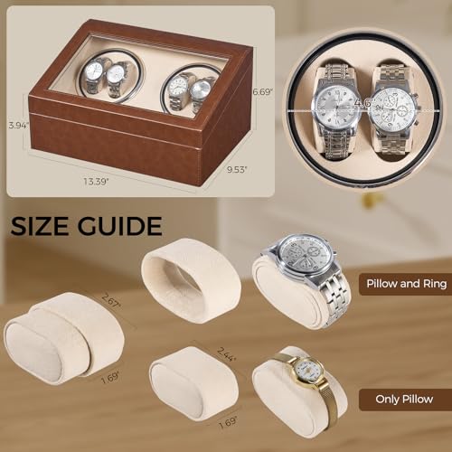 ANWBROAD Watch Winder for Automatic Watches, Automatic Watch Winder Box with 4 Watch Rotator and 6 Extra Storages, 4 Watch Winder with Japanese Quiet Motor, Watch Winders for Men & Women, UJWW012Z