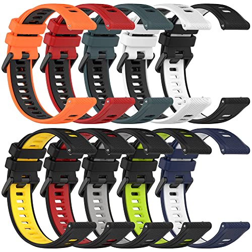 Fit for Garmin Forerunner 265S 255S Watch Bands, 18mm Quick Release Durable Silicone Replacement Bands Wristbands Straps Bracelet Fit for Garmin Vivoactive 4S/Vivomove 3S/Venu 2S (Black&Gray)