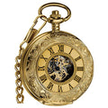 VIGOROSO Mechanical Pocket Watches for Men Gold Pocket Watch with Chain