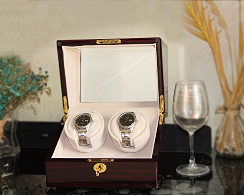 CHIYODA Dual Watch Winder for Automatic Watch, Men's and Women's Watches with 2 Mabuchi Motors, LCD Control Touch Screen, Perfect Display for Home and Office