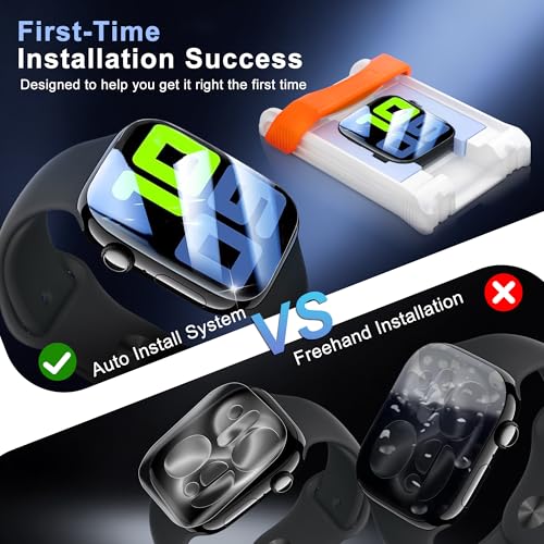 JavoYion 6 Pack Screen Protector for Apple Watch Series 11 / 10 42mm [Auto Alignment Box], Bubble Free Easy Install, Edge to Edge Coverage, Touch Sensitive, Anti Scratch Flexible Soft Film for Beginners
