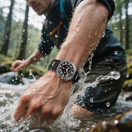 Rugged Nylon Band for Galaxy Watch Ultra Bands 47mm (2025/2024) for Men Women,One Click No Gap Fabric Woven Wristbands Adjustable Sport Strap for Samsung Galaxy Watch Ultra Band 47 mm for Man,L