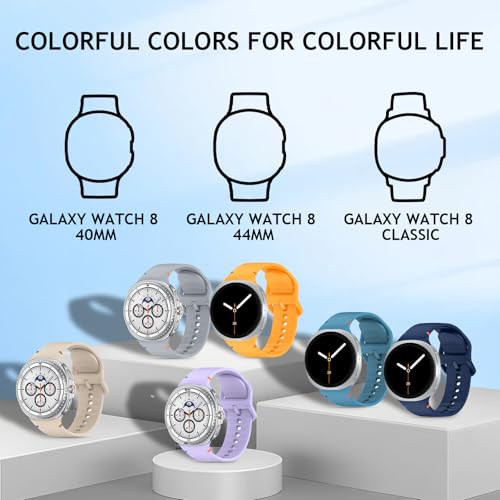 14 Pack Silicone Bands Compatible with Samsung Galaxy Watch 8 40mm 44mm 8 Classic 46mm Watch Bands, Silicone Watch Bands&Storage Organizer for Samsung Galaxy Watch 8/8 Classic for Women Men