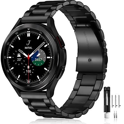 Lerobo Compatible with Samsung Galaxy Watch 7 6 5 4 Band 44mm 40mm/Galaxy Watch 6 4 Classic Band 43mm 47mm 46mm 42mm/Active 2 40mm 44mm, 20mm Stainless Steel Metal Replacement Men Women