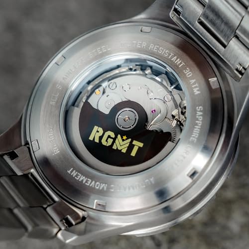 RGMT Men's 46mm Globemaster GMT Automatic Mission Blue Watch with Solid Stainless Steel Bracelet RG-8067-44
