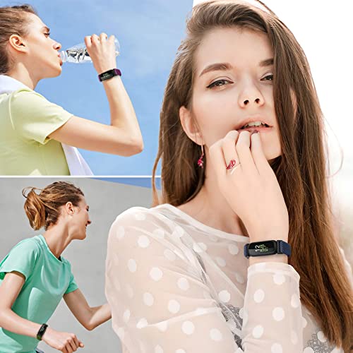 Vodtian 4 Pack Bands Compatible with Fitbit Inspire 3/Inspire 2/Inspire/Inspire HR/Ace 3/Ace 2 Band, Elastic Adjustable Nylon Loop Straps Replacement Sport Stretchy Wristband for Women Men