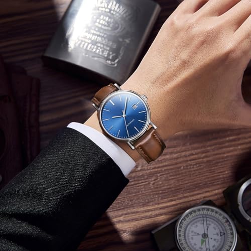 Getalia® Luxurious leather Watch Band, Top Grain Genuine Leather Vintage Oil Wax, 18mm 19mm 20mm 21mm 22mm Quick Release Replacement Retro Straps for Men and Women, Thick & Soft (Brown Width:20mm)