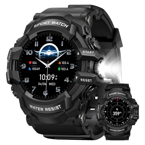 MIDDOW Military Smart Watch for Men (Answer/Make Call), iOS & Android