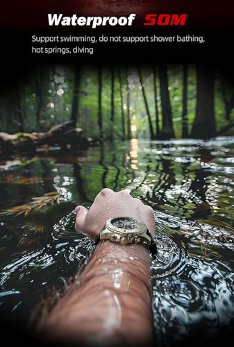 NORTH EDGE Men’s Solar Powered Watch with TPR & Nylon Strap, Quartz Analog Watch, 50M Water Resistant, 316 Stainless Steel Case, Hardened Mineral Glass, 22mm Strap