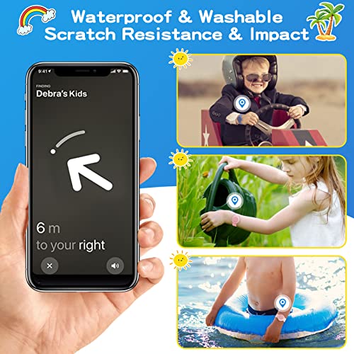 Waterproof Bracelet Compatible with Airtag (1st & 2nd Gen) for Kid, 2 Pack Soft Silicone Hidden Wristband, Lightweight Tracker Watch Band Compatible with Apple Air Tag for Child, Grey Blue & Pink