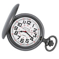 Gotham Men's Gunmetal Railroad Polished Finish Covered Quartz Pocket Watch # GWC15044B