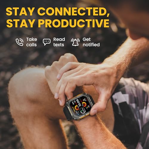 Hard Hat Watches - Rugged Smart Watch for Men, Original Smartwatch, Waterproof Smart Watch for Construction Work Men, with Fitness Trackers, Heart Rate Monitor, IP68, Pedometer, Workout Modes & More