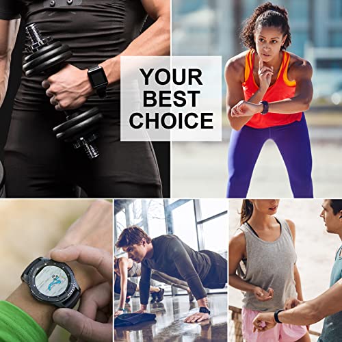 Cobee Silicone Watch Bands, Quick Release Waterproof Soft Rubber Replacement Straps with Silver Plated Stainless Steel Buckle Smart Watch Straps Sport Watchbands for Men Women (20mm-Black)