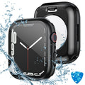 Tensea (2 in 1) for Waterproof Apple Watch Screen Protector Case 44mm SE 3/SE 2nd Generation/SE/Series 6/5/4 Accessories, 360 Front and Back, iWatch Face Cover with Tempered Glass for Women Men, 44 mm