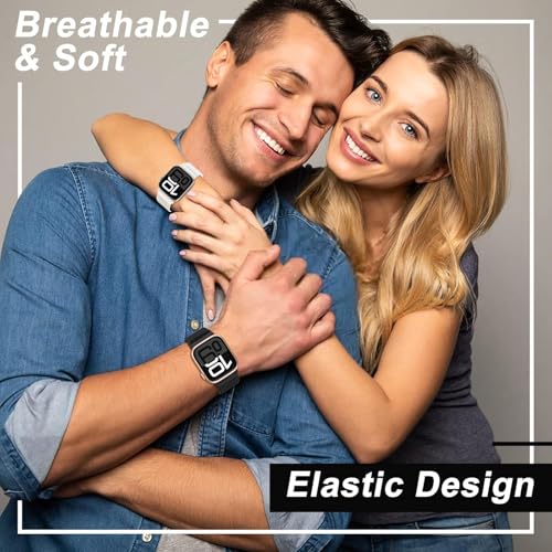 OHOTLOVE Nylon Sport Band Compatible with Apple Watch Band 38mm 40mm 41mm 42mm 44mm 45mm 46mm 49mm, Adjustable Breathable Women Men Braided Strap Loop for iWatch Series 11/10/9/8/7/6/5/SE Ultra 3/2/1