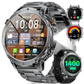 LIGE Military Smart Watch for Men, 1400mAh 60-Days Battery, 1.85" HD Smartwatch with LED Flashlight, 100+ Sports Mode, IP68 Waterproof, Pedometer, Fitness Watch for Android iOS