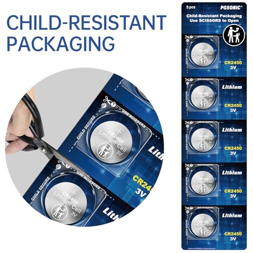 PGSONIC 20 Pack CR2450 3V Lithium Coin Battery
