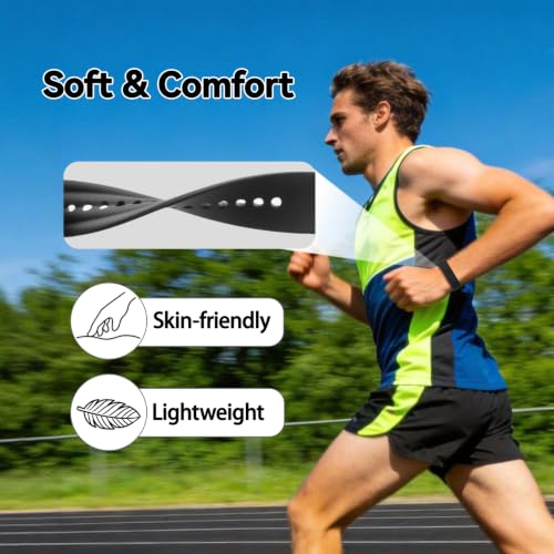 VANEST Replacement Silicone Band Compatible with Google Fitbit Air, Soft Adjustable Wristband Strap for Daily Wear, Waterproof, Health and Fitness Wearable Tracker Accessories (Black, Silicone)